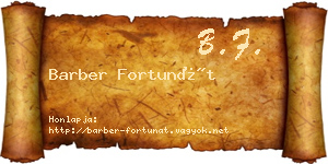 Barber Fortunát névjegykártya